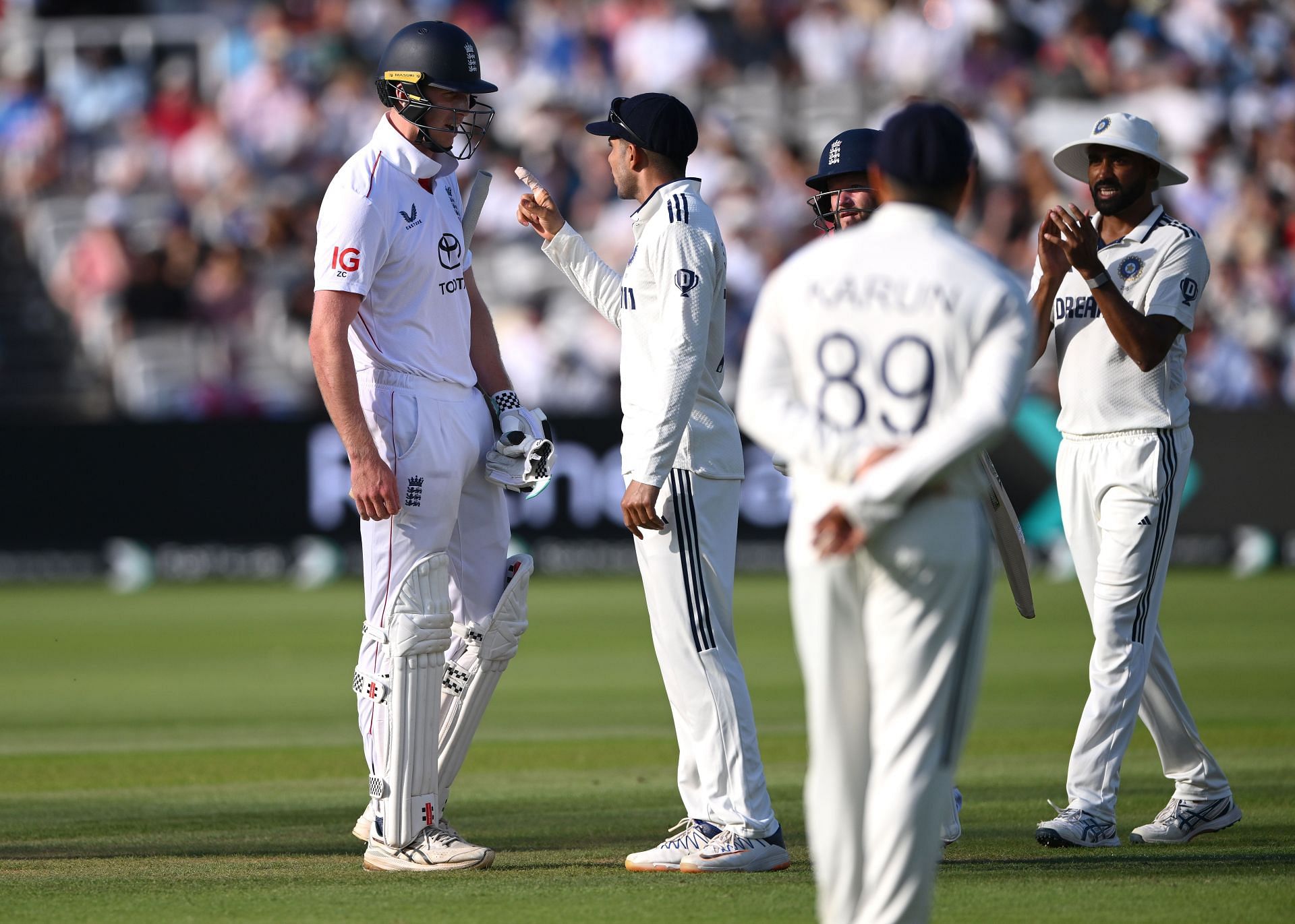 Tensions ran high between Zak Crawley and <a href='https://www.sportskeeda.com/player/shubman-gill' target='_blank' rel='noopener noreferrer'>Shubman Gill</a>. (Credits: Getty)